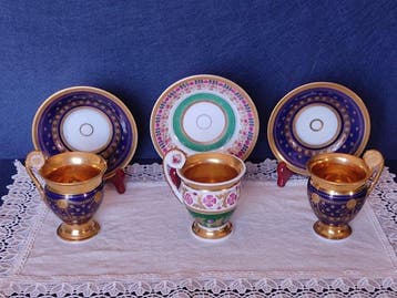 Porcelaine de Paris - Kop en schotel (3) - Porselein