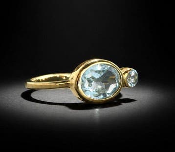 925 zilver, verguld - topaas - Ring