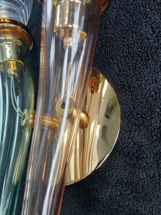Wandkandelaar - Glas - ontwerp Giuseppe Righetto, Antiek en Kunst, Antiek | Verlichting