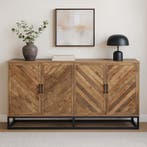 Dressoir Mangohout Sabia 180 cm, Huis en Inrichting, Kasten | Dressoirs, Verzenden, Nieuw, Overige houtsoorten, Industriële meubels