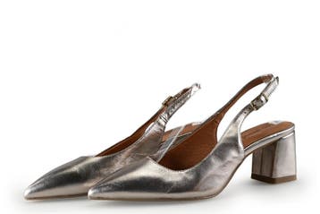 No Stress Slingbacks in maat 37 Zilver, Kleding | Dames, Overige kleuren, Verzenden, Zo goed als nieuw, No Stress