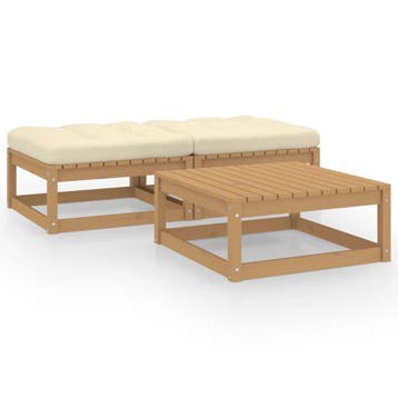 vidaXL 3-delige Loungeset met kussens massief grenenhout, Verzenden, Nieuw, Loungeset