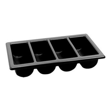 Bestekbak | 1/1 GN | Zwart Kunststof | 530x325x100(h)mm, Verzenden, Nieuw in verpakking