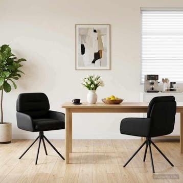 vidaXL Draaikrukken 2 st Kunstleer Zwart 59 x 59,5 x 90 cm, Verzenden, Nieuw