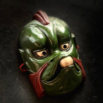 Noh masker - Klei - Gigaku-masker Karura() (Zonder