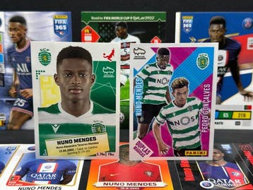Panini - Nuno Mendes Rookie #296 & #352 + 7 Stickers & Cards, Nieuw