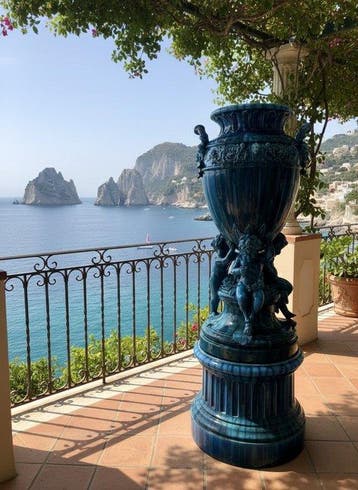 Vaas (2) - Keramiek - Antico Vaso Liberty Blu
