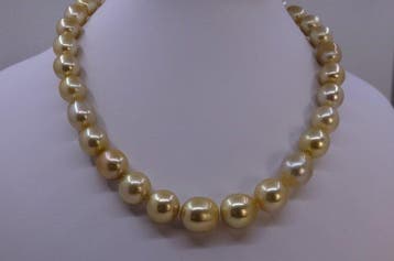 Sans prix de réserve - Collier Perles des Mers du Sud dorées, Nieuw