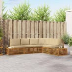 vidaXL Buiten bank set Natuurlijk en Beige 273 x 213,5 x 73, Verzenden, Nieuw