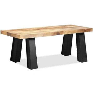 Bank | Hout/Staal | Hout (Mango) | Zwart Frame | Indoor |, Verzenden
