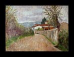 Guglielmo Zocchi (1874-1920) - Strada di campagna con case
