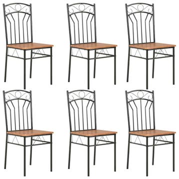 vidaXL Eetkamerstoelen 6 st MDF bruin, Verzenden, Nieuw