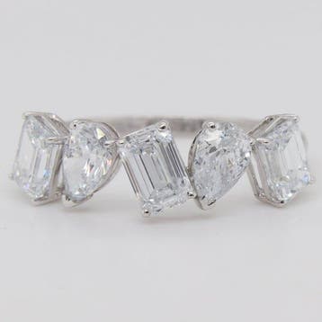 Zonder minimumprijs - Ring - 14 karaat Witgoud - 2.26ct. tw.