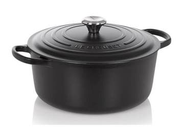 Veiling - LE CREUSET geëmailleerde gietijzeren ronde braadp, Huis en Inrichting, Keuken | Potten en Pannen, Nieuw