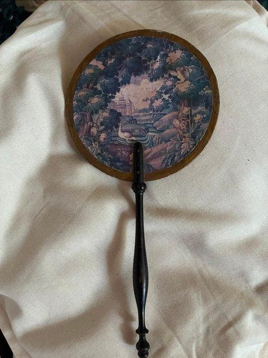Éventail - Bois, Papier, Antiquités & Art, Curiosités & Brocante