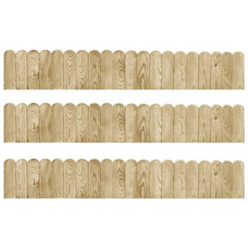 vidaXL Gazonranden 3 st 120 cm geïmpregneerd grenenhout, Verzenden