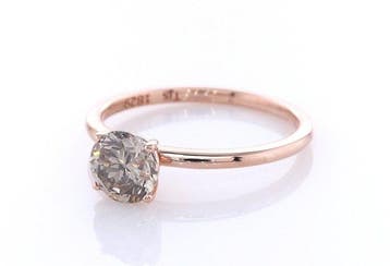 Bague - 14 carats Or rose - 0.93ct. tw. Diamant (Couleur, Nieuw
