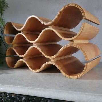 Scandinavisch Design, Gegolfd Wijnrek, 1970 - Wijnrek -, Nieuw