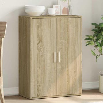 vidaXL Dressoir 60x31x84 cm bewerkt hout sonoma eikenkleurig, Verzenden, Nieuw
