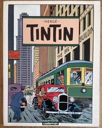 Tintin Album Poster Tintin + Livret cartes postales - 2x B -