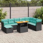 vidaXL 9-delige Loungeset met kussens poly rattan acacia, Tuin en Terras, Tuinsets en Loungesets, Verzenden, Nieuw, Loungeset