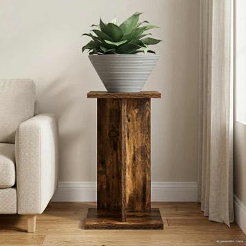 vidaXL Plantenstand Gerookt eiken 25 x 25,5 x 40,5 cm, Verzenden