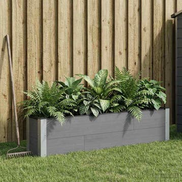 vidaXL Verhoogde plantenbak Grijs 150 x 30 x 36 cm WPC en, Verzenden