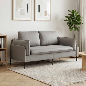 vidaXL 2-Zits Sofa 2-zits Lichtgrijs 188 x 81 x 89 cm, Huis en Inrichting, Verzenden, Nieuw