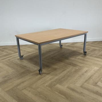 Klassehout verrijdbare schooltafel (hxbxd) 58x140x92 cm,, Maison & Meubles, Pièces pour table