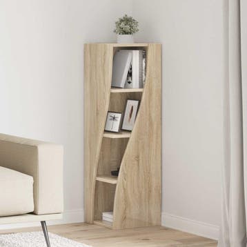 vidaXL Hoekkast 32x32x102cm Bewerkt hout Sonoma Eik, Huis en Inrichting, Verzenden, Nieuw