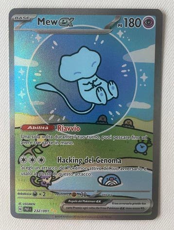 Pokémon - 1 Card - Mew ex 232/091 Full art, Secret rare,, Hobby en Vrije tijd, Nieuw