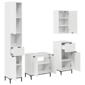 vidaXL Badkamermeubel Set Hoogglans wit Samengesteld hout,, Verzenden, Nieuw