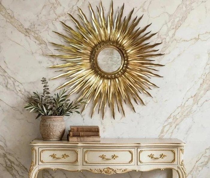 António Entalhador - Miroir mural - Cerisier - Miroir soleil, Maison & Meubles, Maison & Meubles | Autre