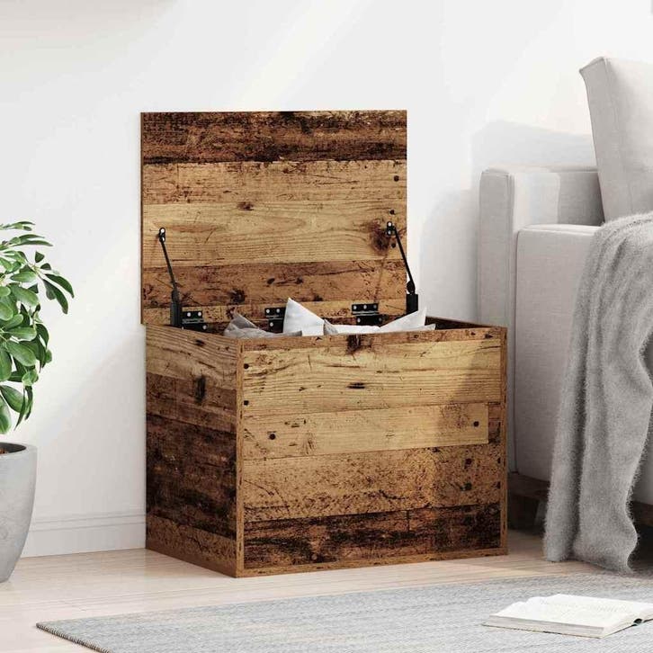 vidaXL Opslagdoos Oud hout 60 x 42 x 46 cm Bewerkt hout, Huis en Inrichting, Kasten | Overige, Nieuw, Verzenden