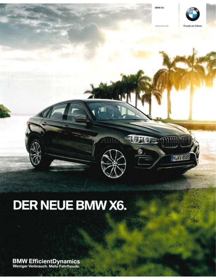 2014 BMW X6 BROCHURE DUITS, Boeken, Auto's | Folders en Tijdschriften