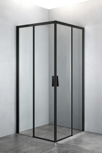 Servie MAT ZWART / vierkante cabine met 2 deuren 90x90x200, Ophalen of Verzenden, Nieuw