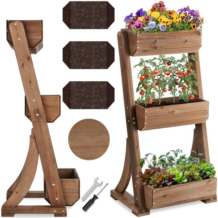 Plantenbak Flora, gelakt hout, met plantenfolie, Jardin & Terrasse, Jardin & Terrasse Autre, Envoi