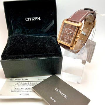 Citizen - Eco-Drive – Rectangular Chronograph – Brown Dial -, Nieuw