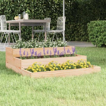 vidaXL Plantenbak 78x78x27 cm massief grenenhout, Verzenden