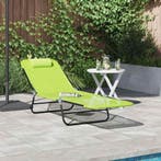 vidaXL Opvouwbare zonnebed Groen 182 x 55 x 85,5 cm, Tuin en Terras, Verzenden, Nieuw