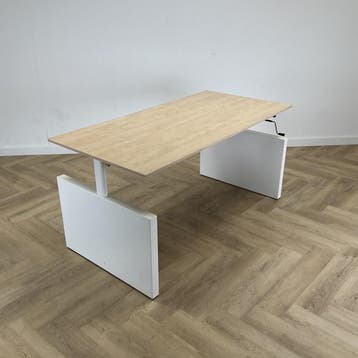 Drentea slingerbureau 160x80 cm,  ahorn - wit, Huis en Inrichting, Bureaus, Gebruikt