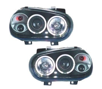 PHARES VOLKSWAGEN VW GOLF 4 ANGEL EYES CCFL FOND NOIR, Verzenden