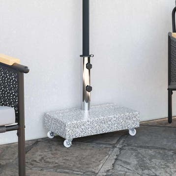 vidaXL Parasolvoet 45x25x8 cm graniet lichtgrijs, Verzenden