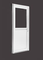 PVC Deur 1/2 glas Basic Plus b102xh206 cm wit, Ophalen of Verzenden, Buitendeur