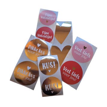 Valentijn stickers mix 10 stuks, Verzenden, Nieuw, Sticker