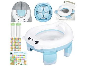 Veiling - Draagbaar kindertoilet met panda-design, opvouwbaa, Nieuw