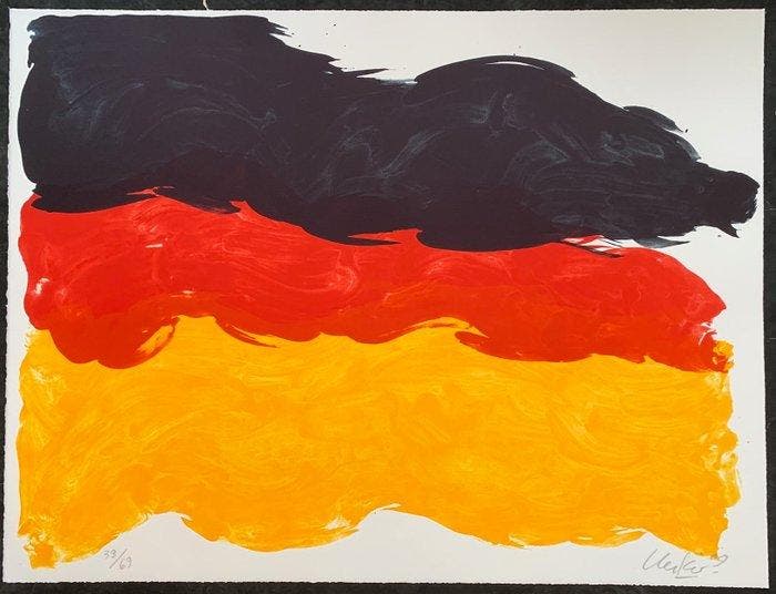 Günther Uecker (1930) - Black Red Yellow - Original, Antiek en Kunst, Antiek | Overige Antiek