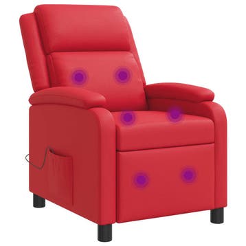 vidaXL Massage Relaxstoel Rood Kunstleer, Verzenden