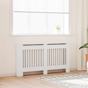 vidaXL Radiatorombouw 152 cm bewerkt hout wit, Verzenden