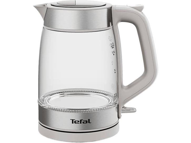 Tefal -  Glass Kettle Fair Grey - Waterkoker  - Grijs, Elektronische apparatuur, Waterkokers, Nieuw, 1 tot 2 liter, Verzenden